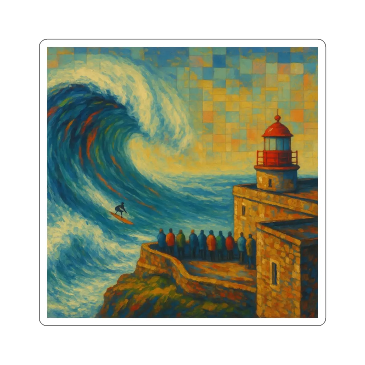 Vibrant Coastal Wave Die-Cut Stickers | The Witnesses Swell Cathedral Ocean Vibes, Surf Culture, Beach Decor, Laptop Stickers, Gift for Surfers