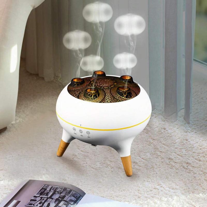 JELLOO Jellyfish Mist Aromatherapy Humidifier With 7 Colors LED Lights, 2 Modes Fire Mist Waterless Auto Shut Off Aromatherapy Diffuser, Voice Activated Sound Pickup Mist, For Bedroom, Office, Yoga Room