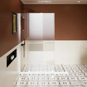 Glass Shower Door, 30 - 60 in.W x 72 in.H Shower Sliding Door Walk-in Shower Screen Dual Usage,1/4 Inch Thick Glass Panel with Stainless Steel Handle, Supporting Bar, Chrome