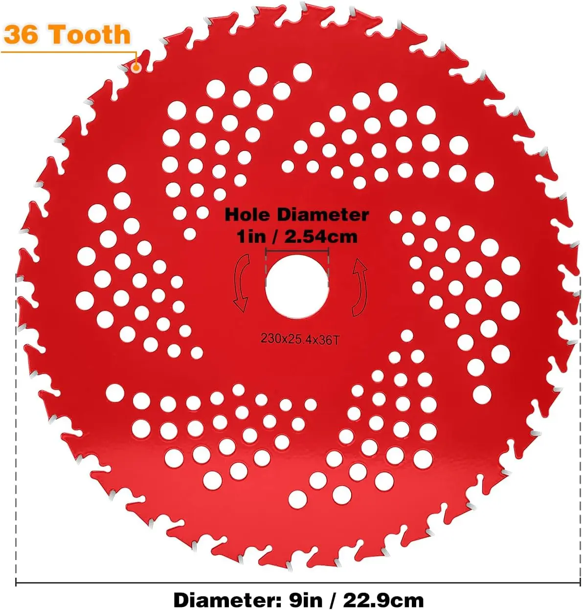 230 tungsten steel/manganese steel garden tool weed trimmer accessories, alloy blades for grass trimmers, saw blades for brush cutters, 9 inches, 36 teeth