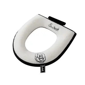 Four Seasons Universal Toilet Seat Cover, Thick Plush Zipper Washable Toilet Cushion
