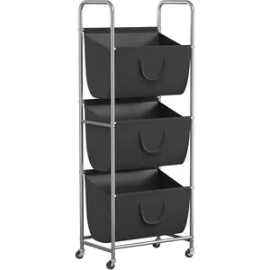 120L Vertical Rolling Laundry Hamper with Removable Bags, 3 Section Laundry Baskets with Wheels,-Saving 3 Tier Laundry Sorter for Small Spaces, Dorm, Bedroom,, Laundry Room