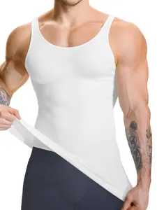 Men's Shapewear Tank Top, Compression Body Shaper, Compression Waist Shaper, Sleeveless Slimming Underwear, Regular Length, Casual Style, All Seasons