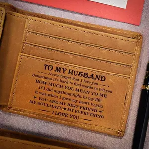 To My Husband/son - You Are My Everything - Genuine Leather Wallet - Personalized Gift，birthday gift，back to school gift