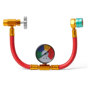 R1234YF U-Charge Hose with Gauge Set, 1234yf Recharge Kit with 1/2 LH Can Opener Tap, R1234YF Low Side Quick Coupler  AC  Pipe