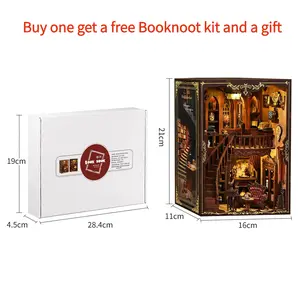 Ancient Rhyme Library Booknook Kit(Buy one get a free Booknoot kit and a gift) - Exquisite DIY Wooden Model for Bookshelf Display, Intellectual Development and Elegant