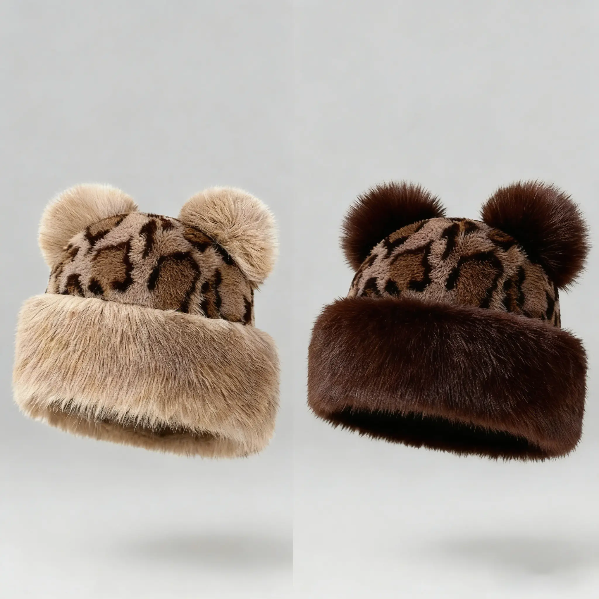 Women's Mongolian-Style Fashion Hat - Soft Plush Fur, Cozy Fabric, Distinctive Design, Versatile Styling, Fitted Secure Fit, 1 Size, All-Season Adaptability, Warmth for Autumn Cold Weather Outdoor Travel Accessory