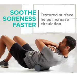 Restore Compact Textured Foam Roller for Muscle Repair and Exercise – 12"L X 4" Diameter Massager Roller – Ideal for Improved Circulation and Easing Muscle Tension