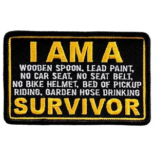 I Am A Survivor "Old School" Patch [Iron on Sew on - 4.0 x 2.5 - SP5]