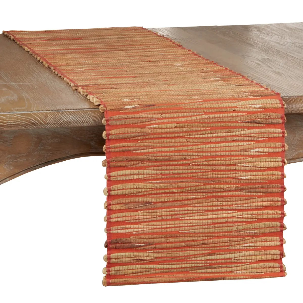 Saro Lifestyle 4500.OR1490B 90 in. Water Hyacinth Table Runner, Orange