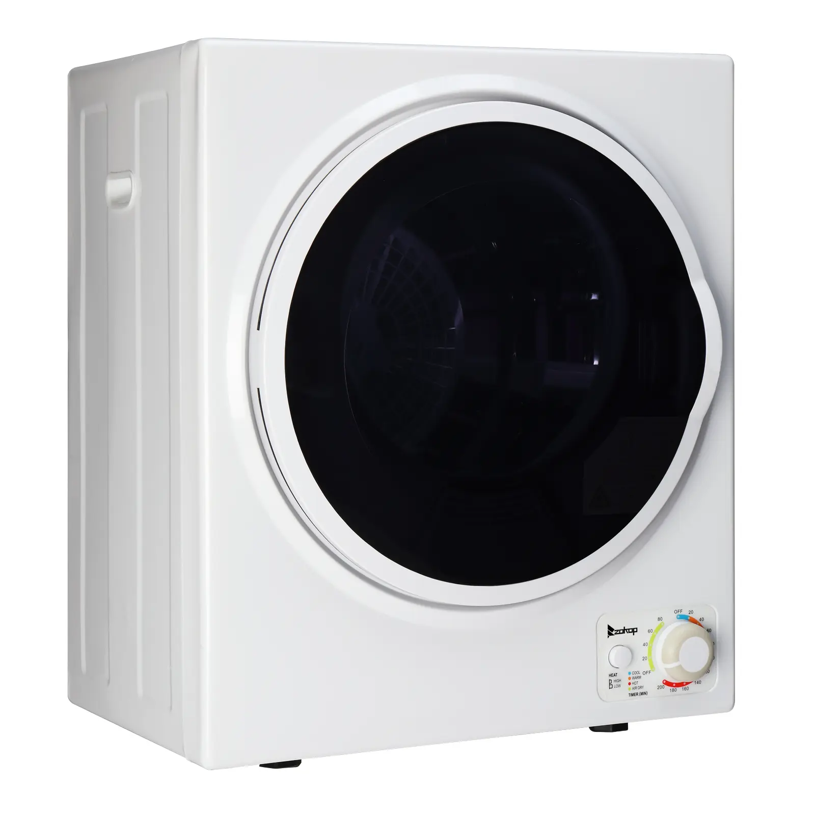Portable Clothes Dryer 1.6cuft, Front Load, Stainless Steel Drum, Mechanical Timer, for Small Spaces, Baby Laundry, Wall or Floor Mount