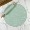 Silicone Pastry Mat & Rolling Pin Set, 1 Set Kitchen Baking Tools Bakeware Baking Supplies for Cake & Dough Making, Round Home Potholder Style Set, Kitchen Utensils Kitchenware