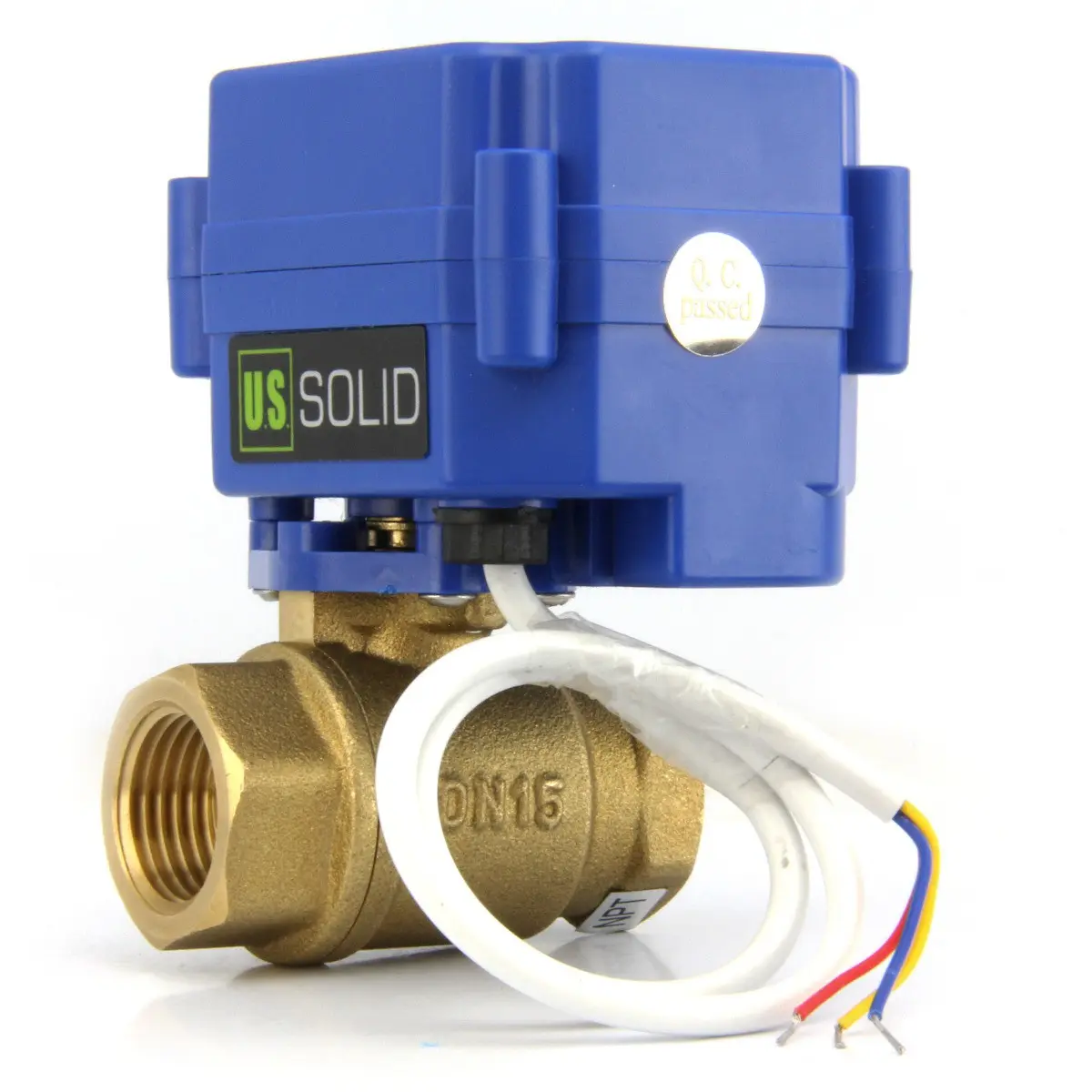 U.S. Solid 3/4" Motorized Ball Valve Brass Standard Port 9-24V DC 2 Wire Reverse Polarity