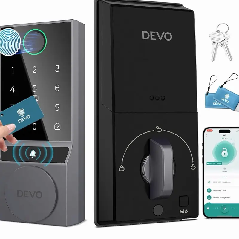 Devo G2 Smart Deadbolt with Fingerprint & Keyless Entry for Secure Home Access Control