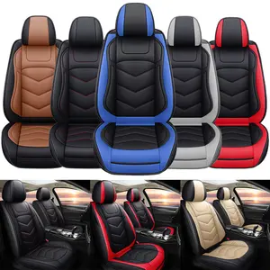 5 Seats Seat Cover for Nissan Rogue 2008-2024 2025 2026 ,for Nissan Frontier/Altima/Sentra/Kicks/LEAF, Leather Car Seat Covers Front Row And Second Row, Full Coverage Waterproof Seat Cover