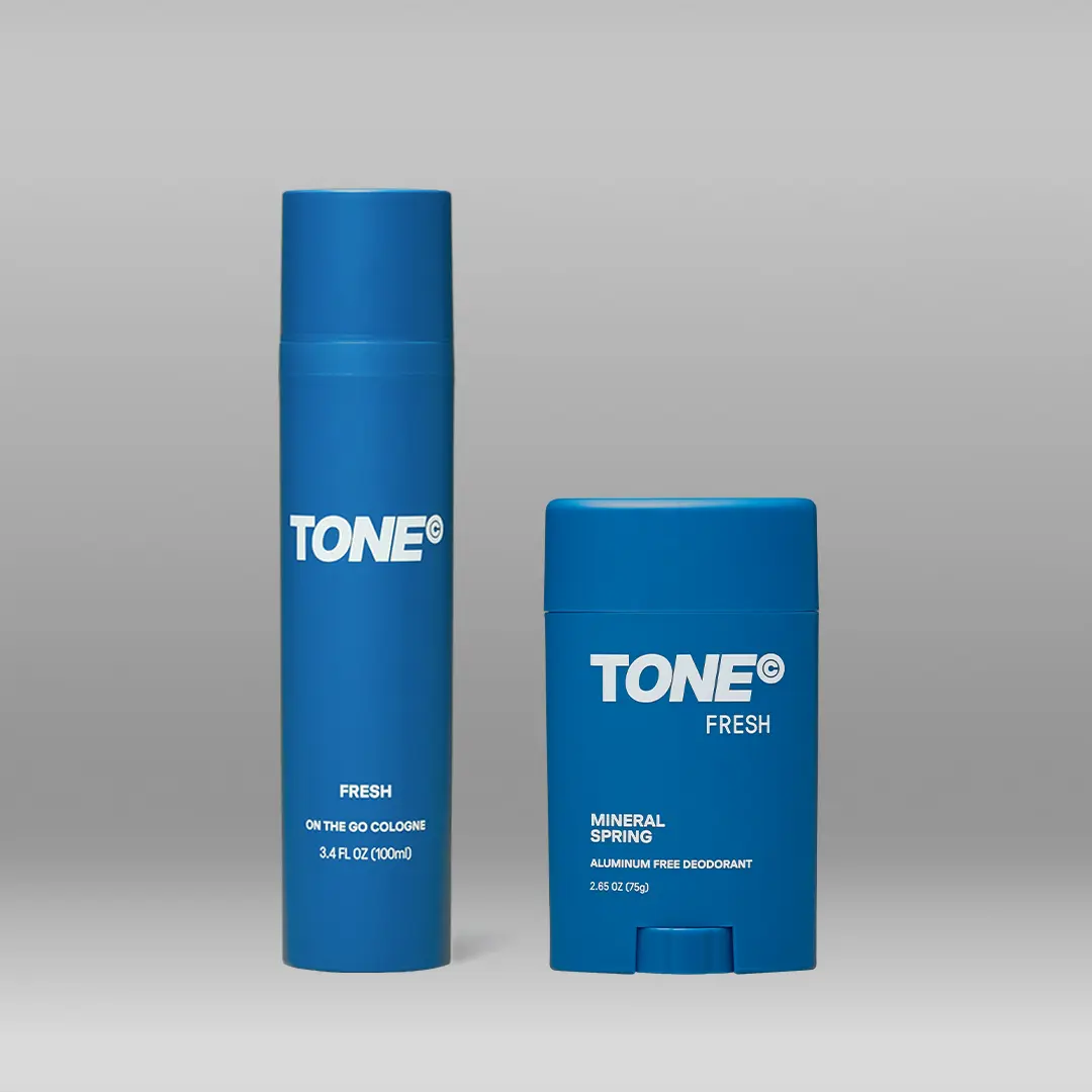 tone 2-Piece Fragrance Set with Travel Size On-The-Go Cologne (3.4 fl oz) & Aluminum-Free Mineral Spring Deodorant (2.6 oz) for All-Day Freshness, Beauty Products, Fragrance Sets, 100Ml, Deodorant + Cologne, Body