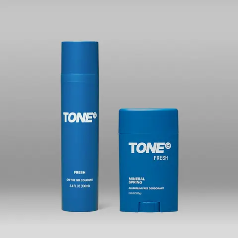 TONE 2-Piece Scent Set - 3.4 fl oz (100ml) Travel-Size On-The-Go Cologne & 2.6 oz Aluminum-Free Mineral Spring Deodorant for All-Day Freshness, Cologne and Deodorant Set, Gifts for Boyfriend, Beauty & Personal Care