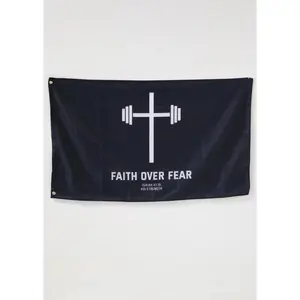 Faith Over Fear Wall Hanging Banner, Home Decor Supplies, Sentimental Boyfriend Gifts Ideas, Valentine's Day Men's Room & Bedroom Decor Backdrop