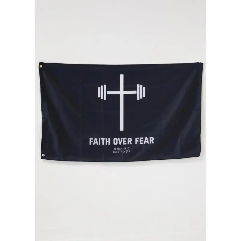Faith Over Fear Wall Hanging Banner, Home Supplies, Sentimental Boyfriend Gift, Valentine's Day Backdrop, Wall Decor, Men's Room Bedroom Decor, Men's Room Decor Party Decoration