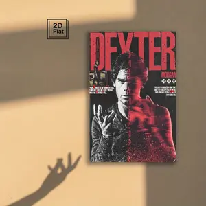 [2D Flat] 1 Piece Dexter Morgan Frameless Canvas Artwork, Waterproof, Black Style, Perfect for Decorating Living Room, Bedroom, Office, Hallway, or Study Room. An Ideal Gift for Fans