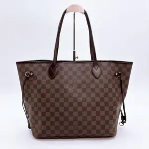 Pre-owned Louis Vuitton canvas Shoulder Bags Authentic Neverfull MM Tote Damier Ebene
