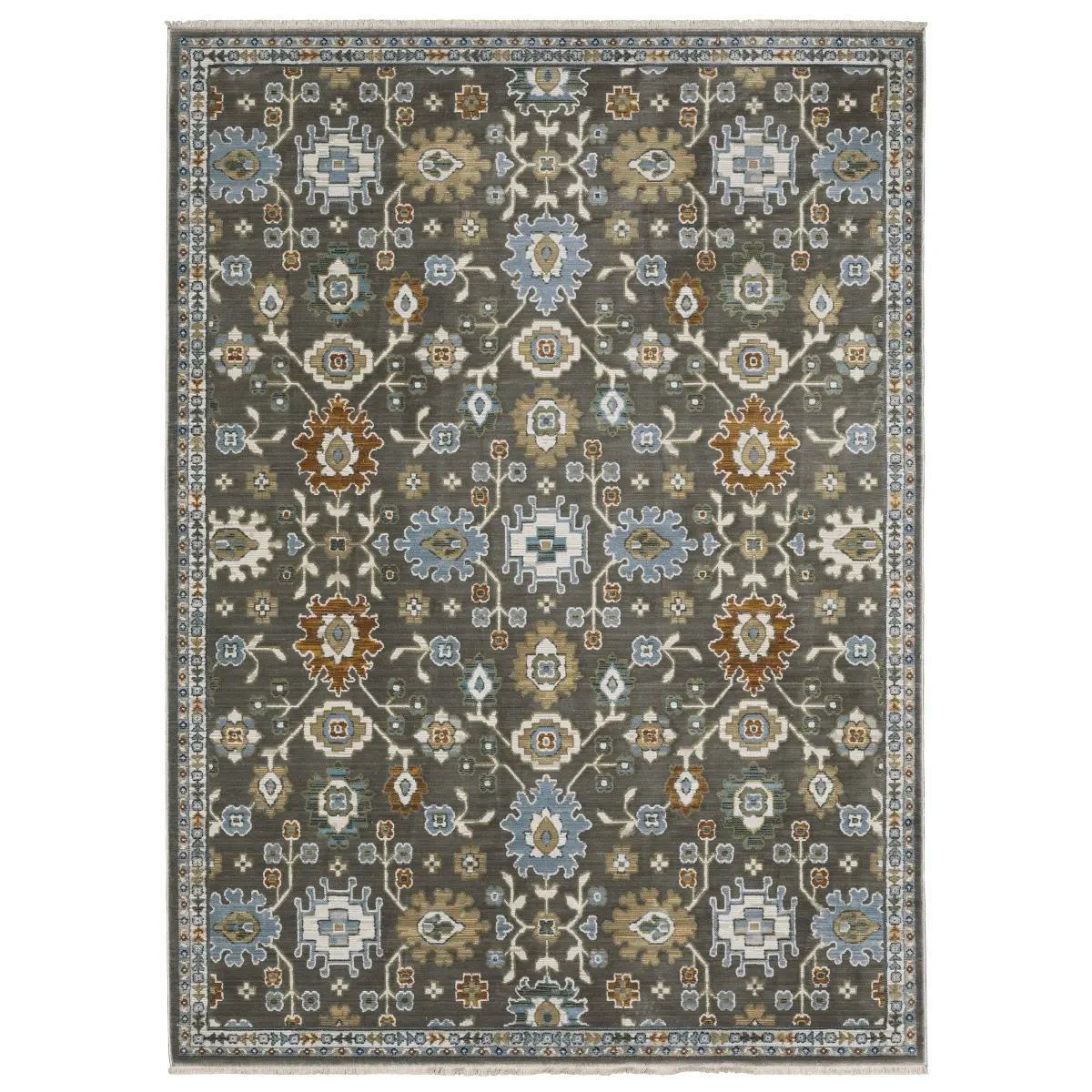 Sphinx by Oriental Weavers KKEI01200296ST 6 ft. 7 in. x 9 ft. 6 in. Keira KEI01 Traditional & Casual Power Loomed Rectangle Area Rug, Gray