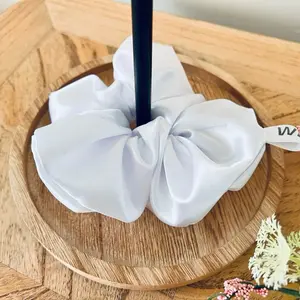 White Satin Scrunchie - Soft & Stylish Hair Accessory for Everyday Use