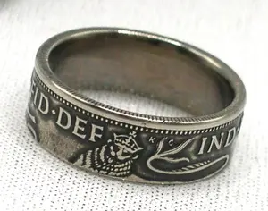 Coin Ring, 1948 India One Shilling, Inside smooth.