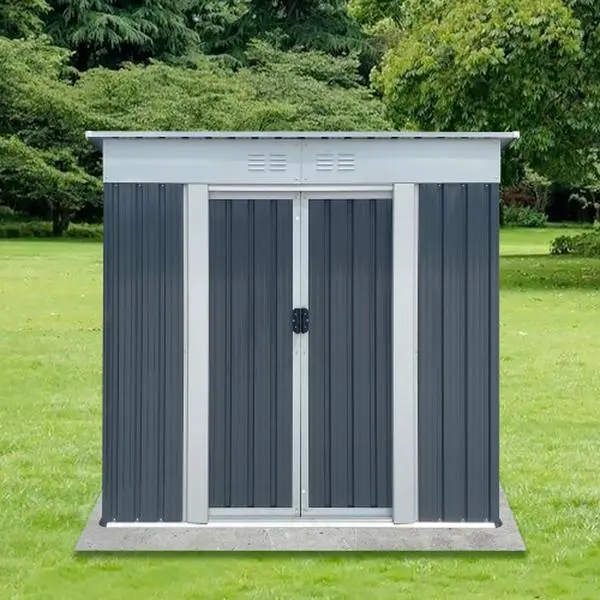 6x4ft Outdoor Metal Storage Shed Waterproof Garden Shed with Lockable Door,  Vents, Tool Metal Storage for Patio Furniture Lawnmower