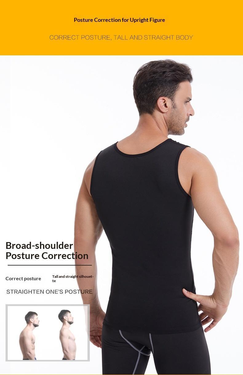 Men Compression Tank Top | Tummy Control, Gynecomastia Shaper, Posture Correction Seamless Undershirt for Gym, Business & Dating Menswear