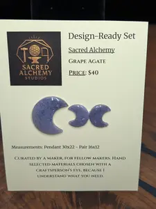 Crescent Moon - Grape Agate - Design-Ready Set