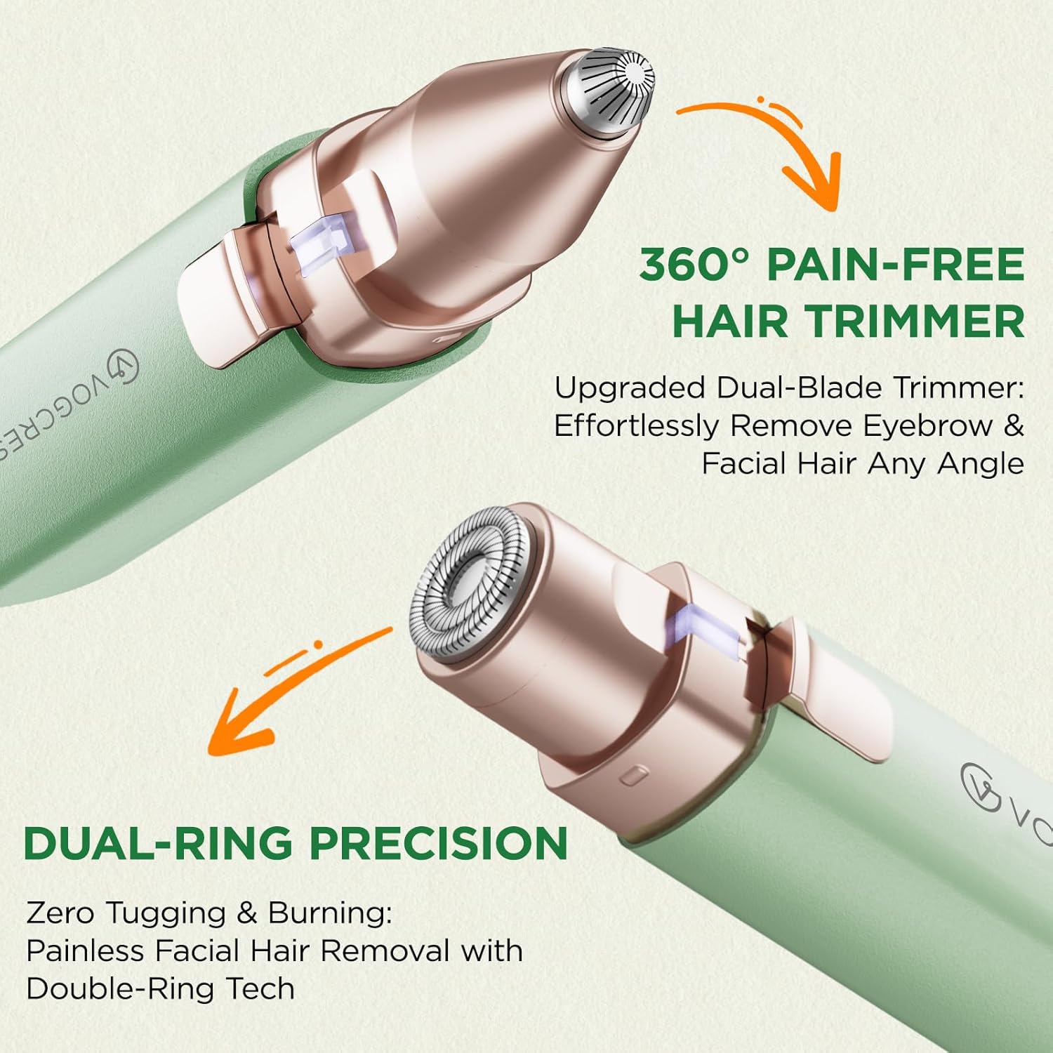 Eyebrow-Facial Hair Remover Women: Portable 2 in 1 Electric Shaver and Facial Trimmer - Rechargeable Eyebrow Lips Body Facial Razor Comfort