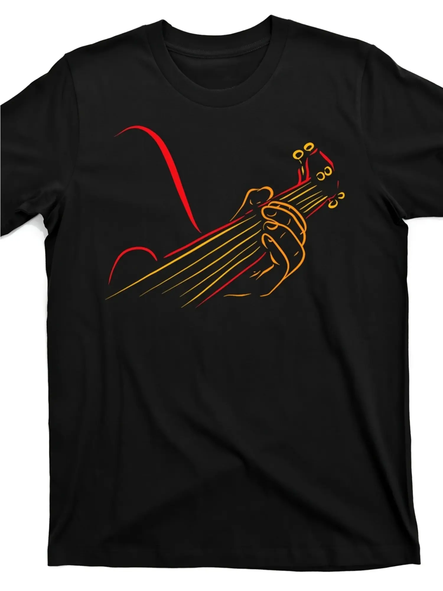 Men'S Vintage Rock T-Shirt - Soft Stretch Tee with Electric Guitarist Graphic, Lightweight Concert Shirt for Guitar Players, Music Lovers, Street Style - Machine Washable All-season Casual Top - Perfect Gift For Rock Fans, Music T Shirt