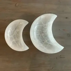 Selenite Bowls - Large and Small Crescent Moons