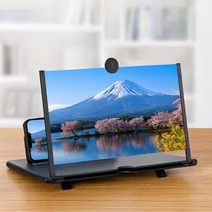 Phone Magnifier Stand UHD Screen Magnifier for Easy TV Viewing Orientation for Landscapes Use Eye Protection Full-Screen Mobile Phone Magnification Super Thick Screen ABS 3D Design Protective Smartphone Mount Flower Cellphone