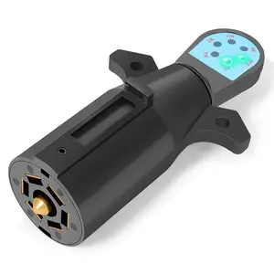 7 Pin Trailer Plug Tester, 7 Way Wiring Tester for RV, Round Trailer Light Tester for Truck, Pickup, Towing, Tow Wire Brake Blade 12V Connector