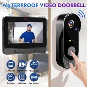 X8 Wireless Doorbell Camera, Rechargeable 2.4g WiFi Smart Video Doorbell, Night Vision, Secure Intercom, Privacy Protection, Waterproof, Home Security Camera