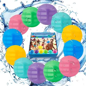 Reusable Water Balloons Set, Quick Fill Kids Toy, Self-Sealing Refillable Water Bombs, Summer Party Pool Outdoor Beach Supplies