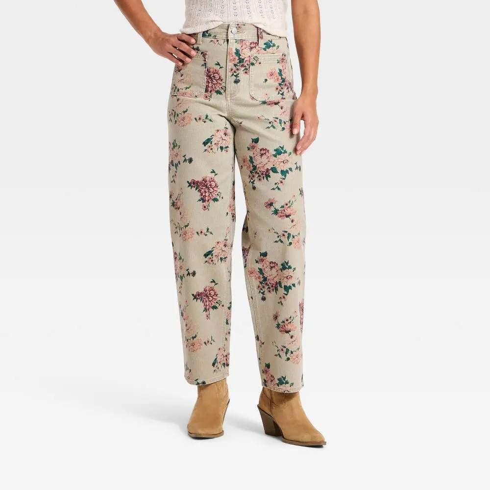 Women's Highest-Rise Floral Sailor Straight Jeans - Universal