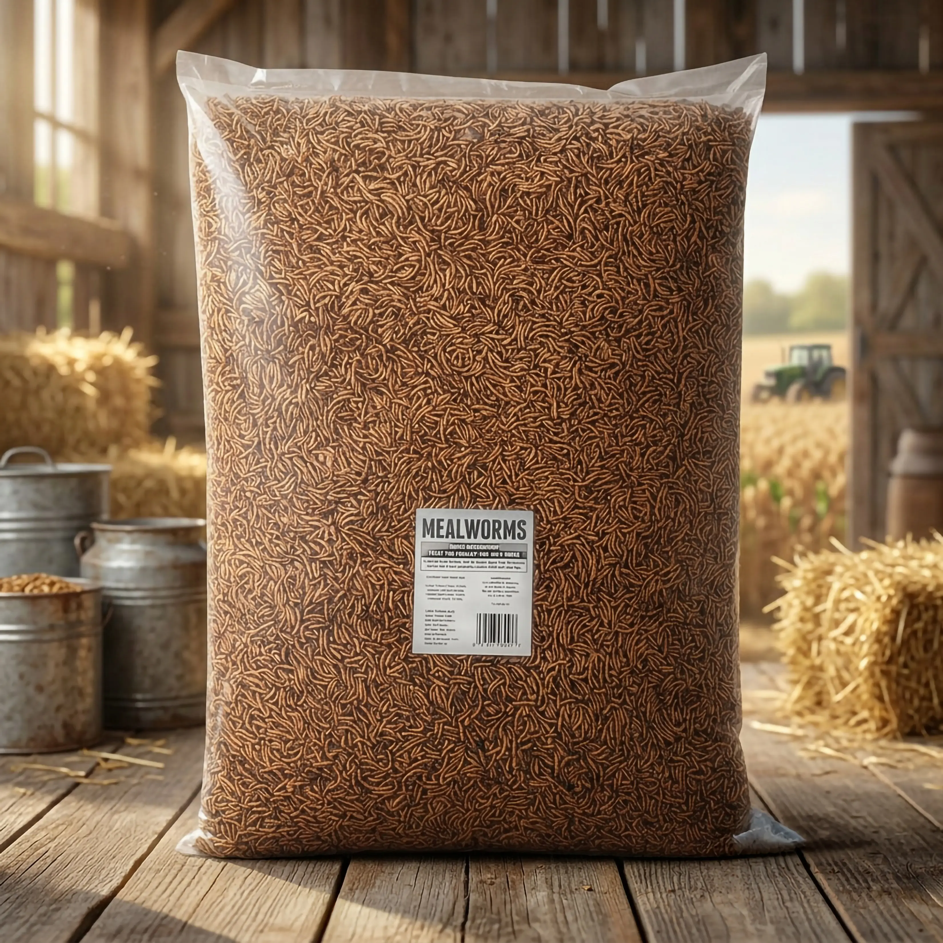 Flock Fest 10 lb. Mealworm Bird Treats - High-Energy Protein-Rich Birdfood for Poultry Feeding & Development, Resealable Product Bags, Long Shelf Life, Mealworms