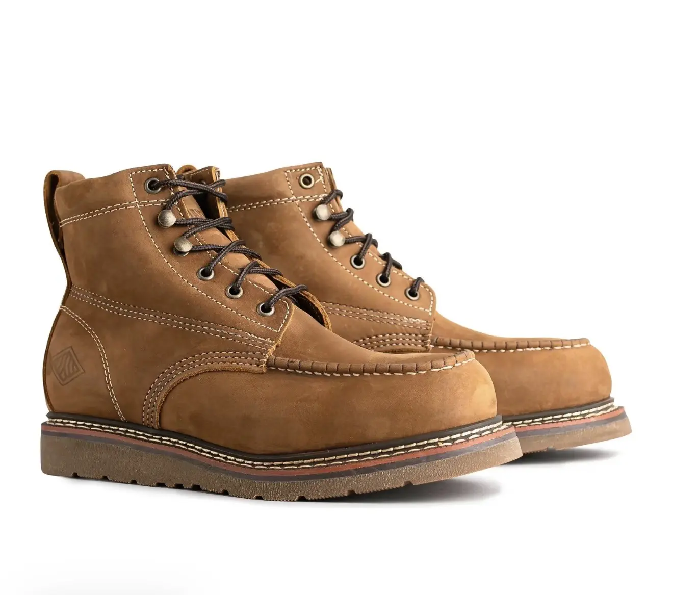 Botas de trabajo Frontier Flex 6" moc toe piel genuina Anti clavos / Men's work boots Frontier Flex 6" moc toe Puncture resistant genuine leather for roofing