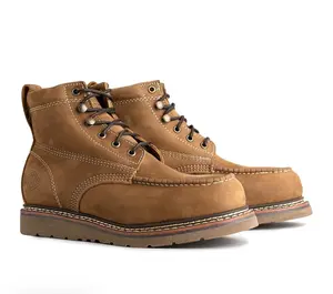 Botas de trabajo Frontier Flex 6" moc toe piel genuina Anti clavos / Men's work boots Frontier Flex 6" moc toe Puncture resistant genuine leather for roofing