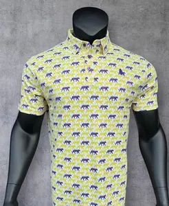 Men's Tiger Polo - Seamless Collar Design, 4-Way Stretch Golf Shirt, 88% Polyester 12% Spandex, Moisture-Wicking, Lightweight & Breathable, Maximum Range of Motion, Elevate Your Game