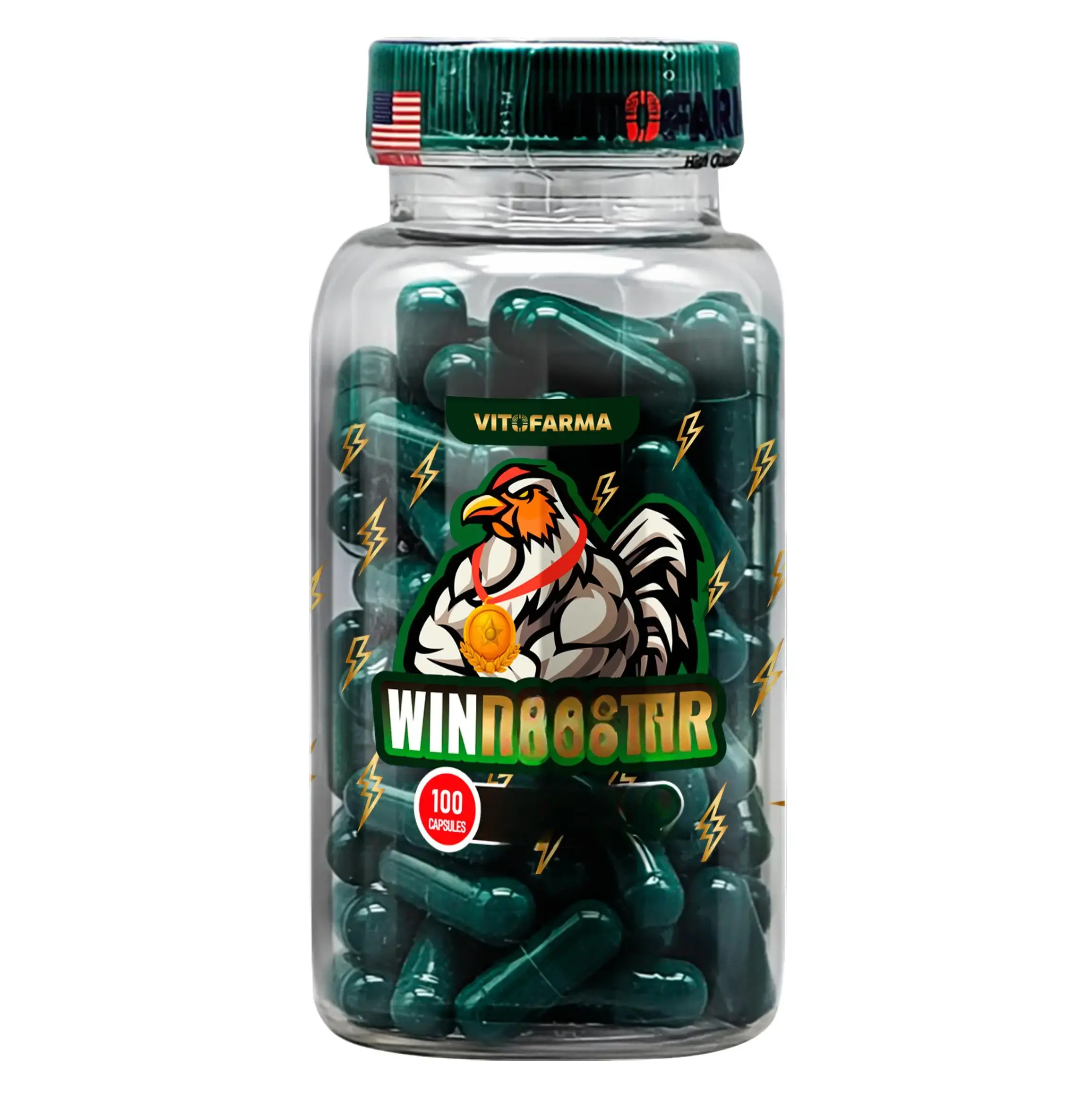 Vitofarma Winrooster Herbal Extract Nutritional Supplement for Birds & Chickens, Growing Poultry Natural Vitamin, 100 Capsules