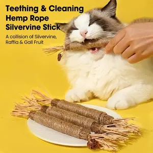 3-Pack of Wood Catnip Teething Sticks, Cat Toys for Self-Entertainment
