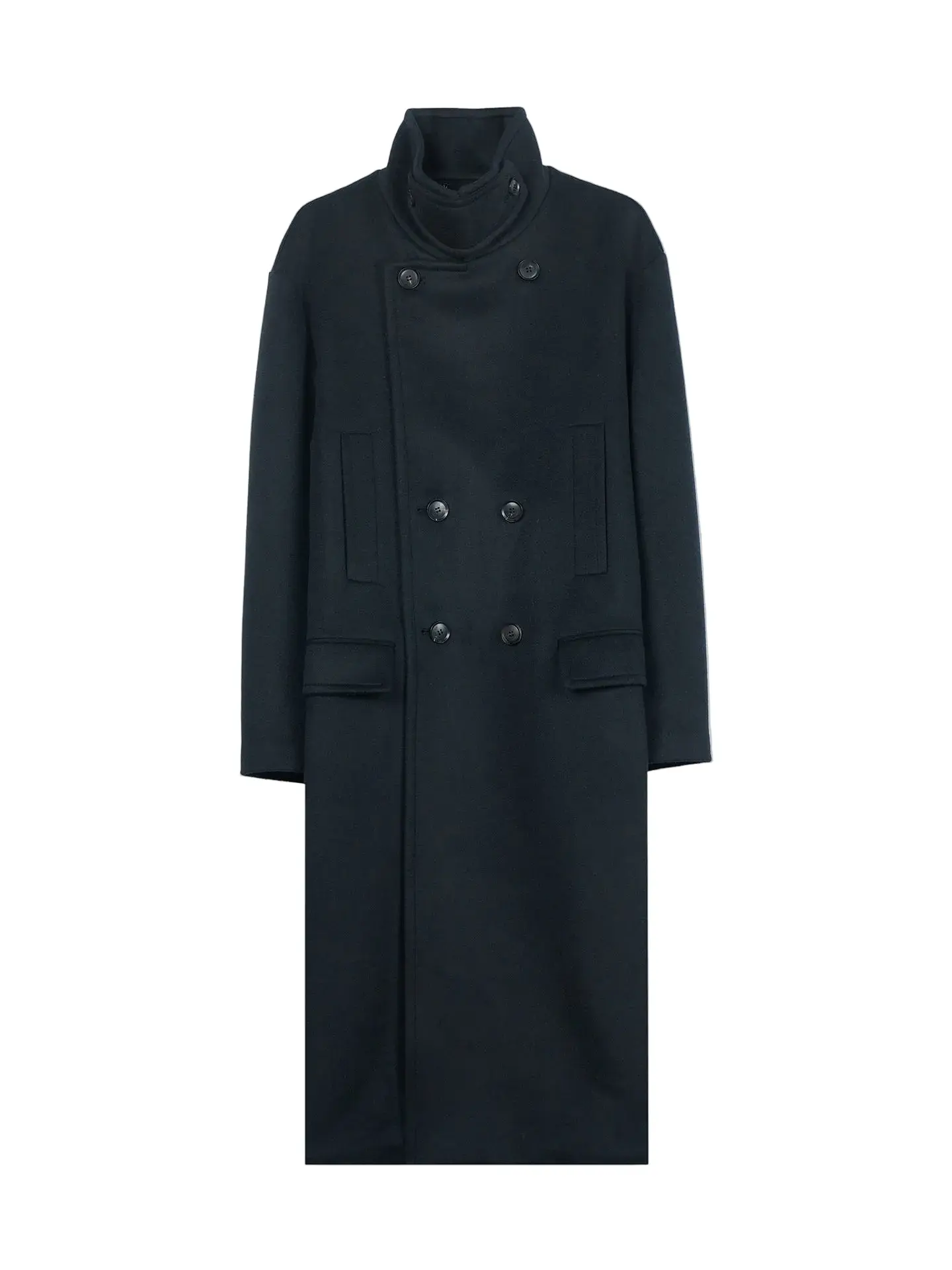 Women's Unisex Cashmere Trench Coat, Long Sleeve, Straight, Classic, Double Breasted Tops
