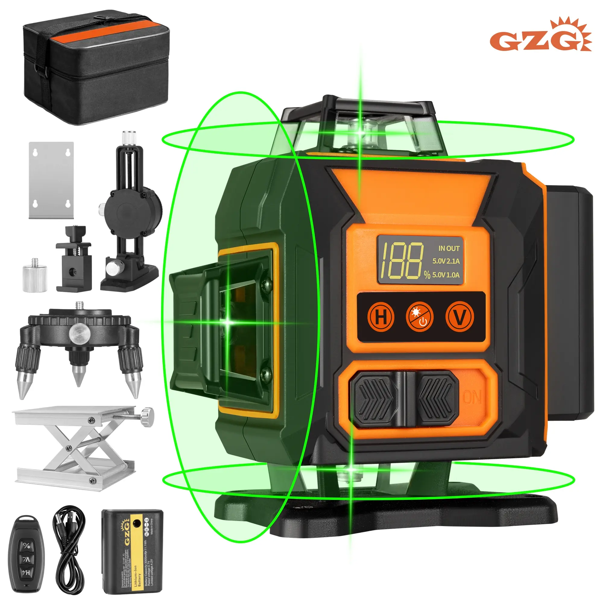 GZG 4D 16 Lines Laser Level Tool for Accurate Measurements, High Precision Laser Leveling Instrument for Construction & DIY Projects