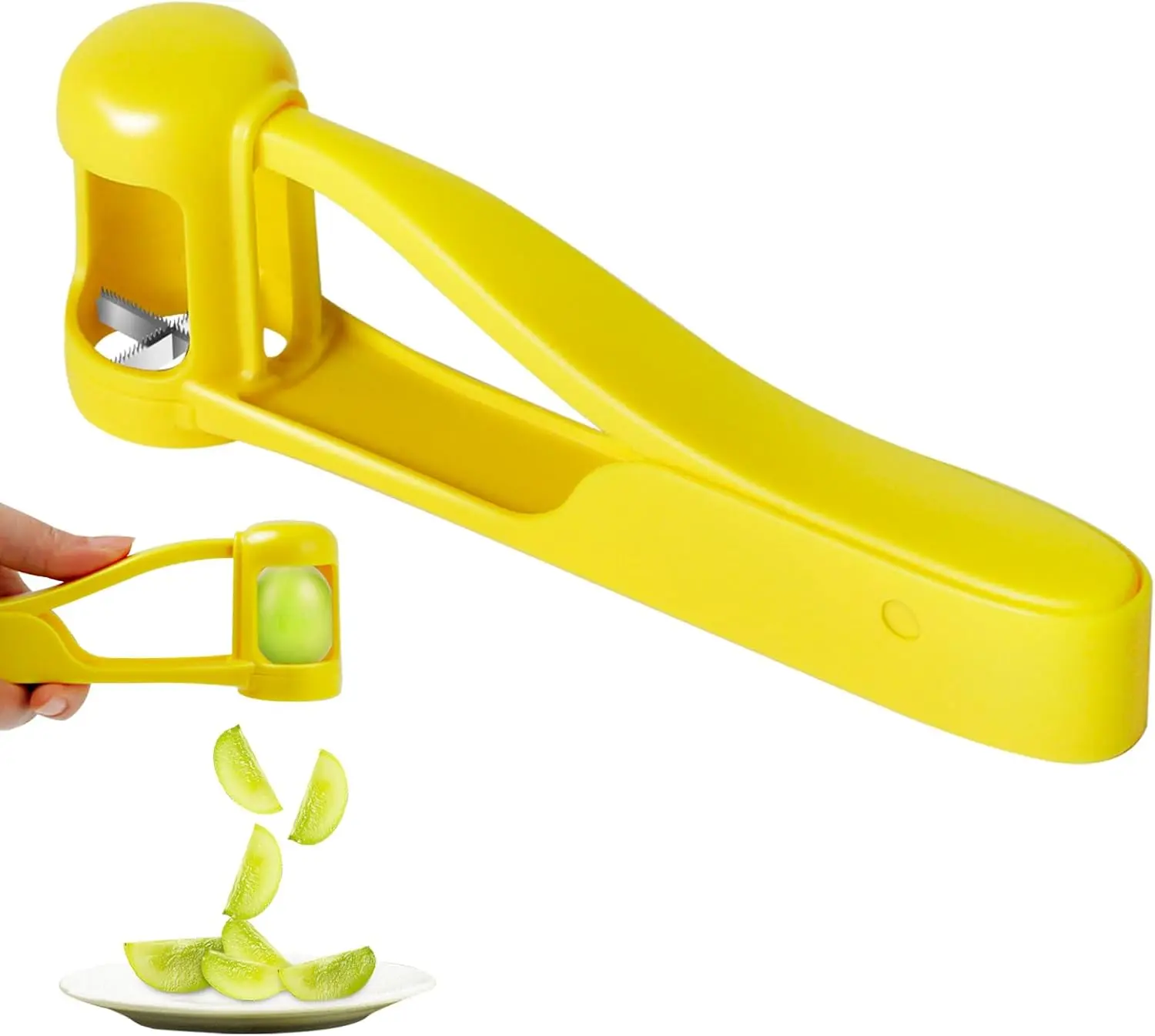 Summervibes Baby Grape Cutter – Safe Stainless Steel Fruit Slicer for Toddlers 1-3 | Effortlessly Cut Grapes, Cherry Tomatoes, Blueberries & More | Perfect for Snacks, Salads & Decor Cutting Kitchenware