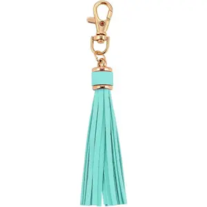 10pcs Tassel Purse Charm,Leather Keychain,Key Chain for Car Keyring Purse Accessory Bag Charm Gift for Mom(Turquoise)