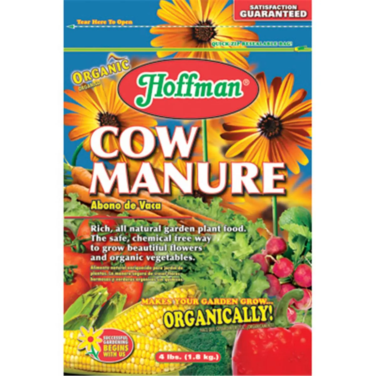 Hoffman 21004 Cow Manure 1-1-1 - 4 lbs., Garden, Premium Fertilizer, Soil, 1-1-1 Ratio